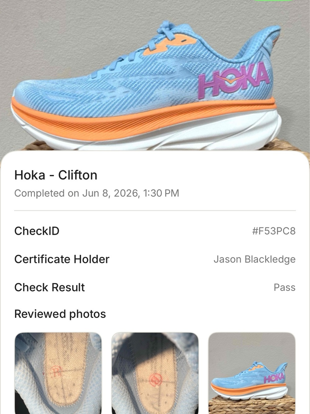 Size 8.5 - Hoka Women’s Clifton 9 “Airy Blue” - Picture 7 of 8